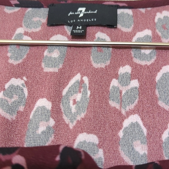 7 For All Mankind | V Neck | Maxi Dress | Abstract | Animal Print | Ruffles | - Picture 7 of 10